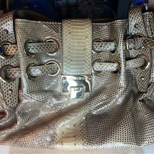 Jimmy Choo Ramona Metallic Snakeskin Handbag